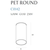 Jadalniany spot sufitowy PET ROUND NEW C0142 Maxlight loft metalowy czarny