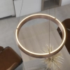 Wisząca lampa pierścień Garta PL0149 LED 12+24W 3000K różowe złoto