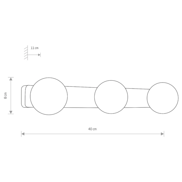 Białe kule nad lustro Brazos 8056 ścienna lampa do łazienki
