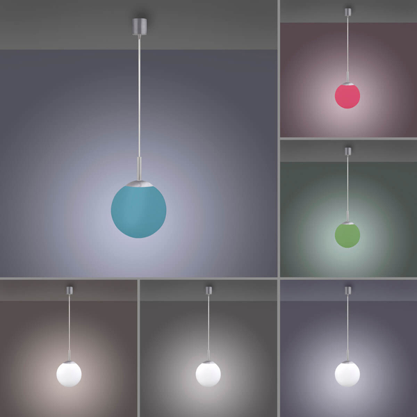 Pojedyncza lampa wisząca BOLO 22072-55 Just Light kula RGB srebrny