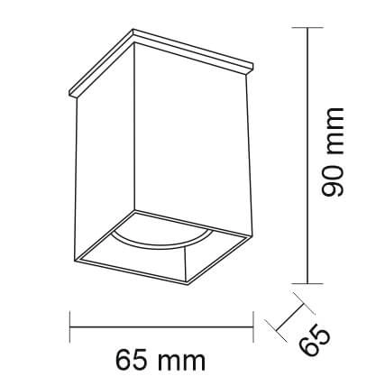 LAMPA sufitowa TODA 1101 Shilo natynkowa OPRAWA reflektorowa plafon do łazienki czarny