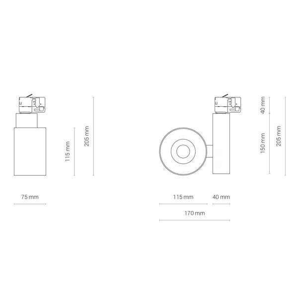 Reflektorowa LAMPA sufitowa NEA 8747 Nowodvorski okrągła OPRAWA metalowa LED 40W 4000K do systemu szynowego 3 - fazowego biał