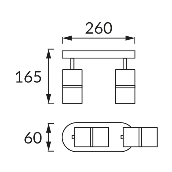 Regulowana lampa sufitowo/ścienna DIOR SPT 4261 Ideus metal chrom biała