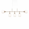 Molekułowa lampa wisząca Erich MOD221PL-05G kulista biała złota