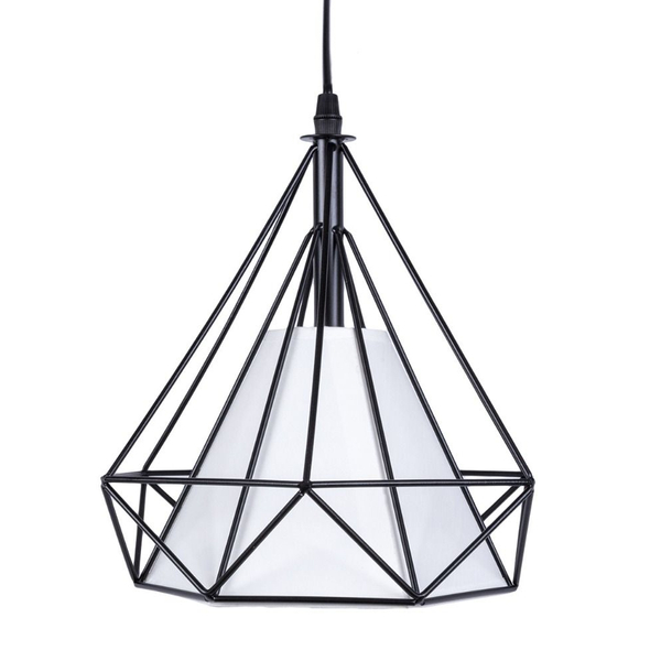 Industrialna lampa wisząca Diamond CHNR3L-E27 Abigali druciana czarna biała