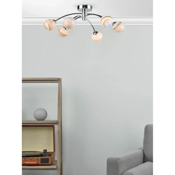 Molekułowa sufitowa lampa Izzy IZZ0650-07 do sypialni kule chrom