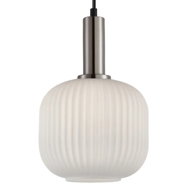 Wisząca lampa kula nad stół Penzi PND-31981-1S-SC-WH srebrna biała