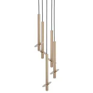 Salonowa lampa wisząca tuby Sopel Ring 41234 kaskada złota