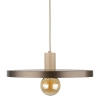 Nad stół wisząca lampa Sila 10758 metalowy abażur brązowy beżowy