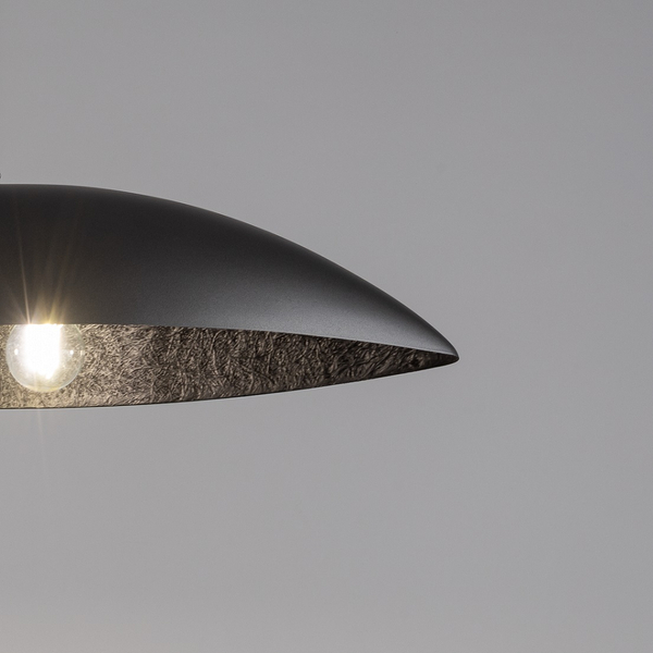 Salonowa lampa wisząca Gondola M 40643 Sigma podłużna srebrna czarna