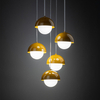 Kaskadowa lampa zwisowa Bono 10268 do salonu kule biała żółta