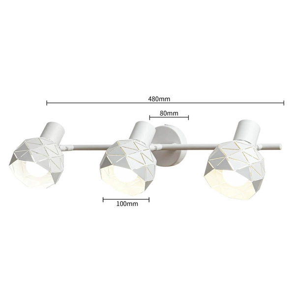 Spot LAMPA sufitowa REUS LP-8069/3WS WH Light Prestige geometryczna OPRAWA regulowane reflektorki białe
