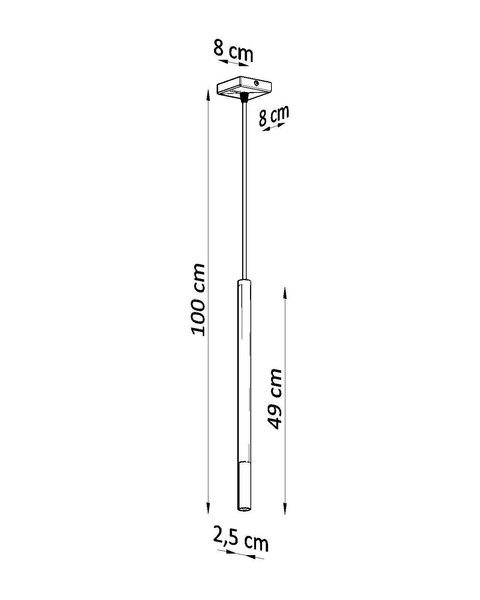 LAMPA wisząca SL.0888 metalowa OPRAWA okrągły ZWIS tuba czarna miedź