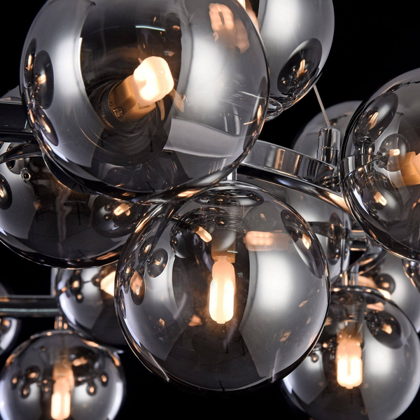 LAMPA wisząca DALLAS MOD548PL-25CH Maytoni szklana OPRAWA modernistyczny ZWIS molekuły chrom przydymione