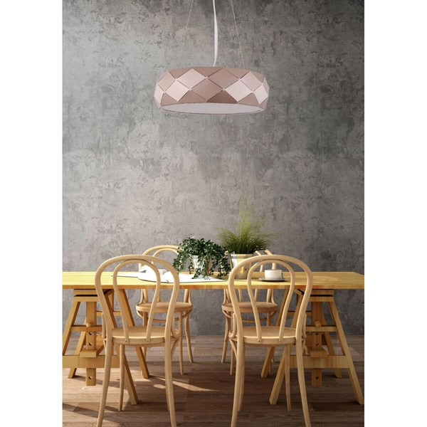 Złota wisząca lampa Reus LP-8069/1P GD Light Prestige okrągła glamour