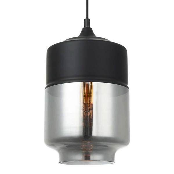 LAMPA wisząca MOLINA MDM-2377/1 BK+SG Italux szklana OPRAWA skandynawski ZWIS czarny przydymiony