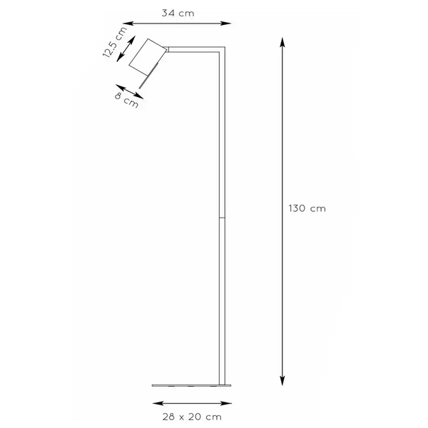 Podłogowa lampa do sypialni Lesley 03725/01/41 Lucide metalowa szara