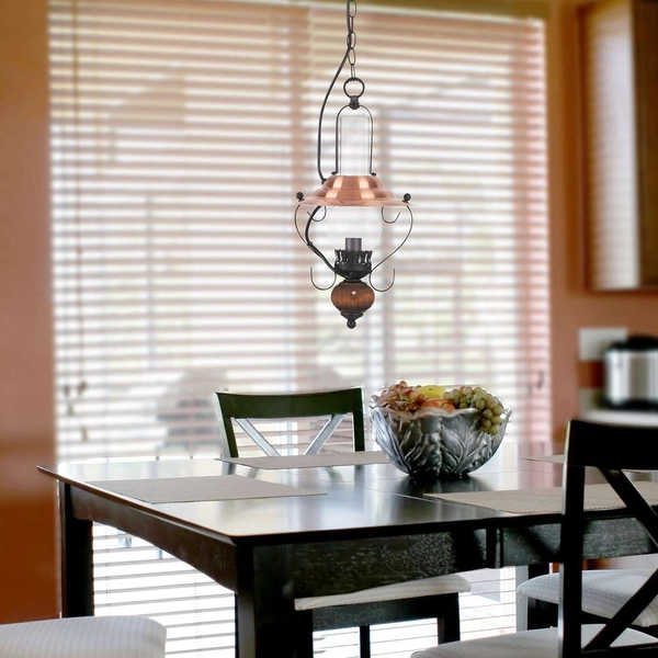 Rustykalna lampa wisząca ENNA 7869 Rabalux latarenka retro miedziana czarna