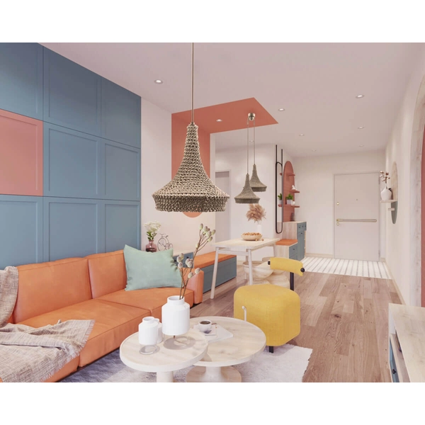 Potrójna lampa wisząca pleciona Mahaka 5180 Shilo do jadalni beżowa