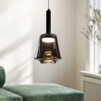 Wisząca lampa loftowa BUENO czarna 31-50441 1xGx53 szklana nad wyspę