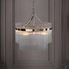 Wisząca lampa szklana na łańcuchu szklana chrom Marietta OUTLET