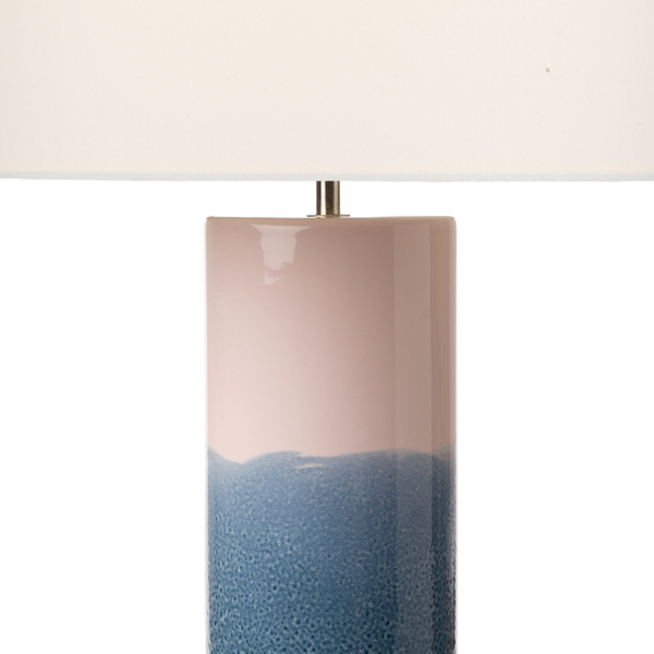 Stołowa lampa tuba Ignatio IGN4255+S1056 Dar Lighting ceramiczna niebieska róż