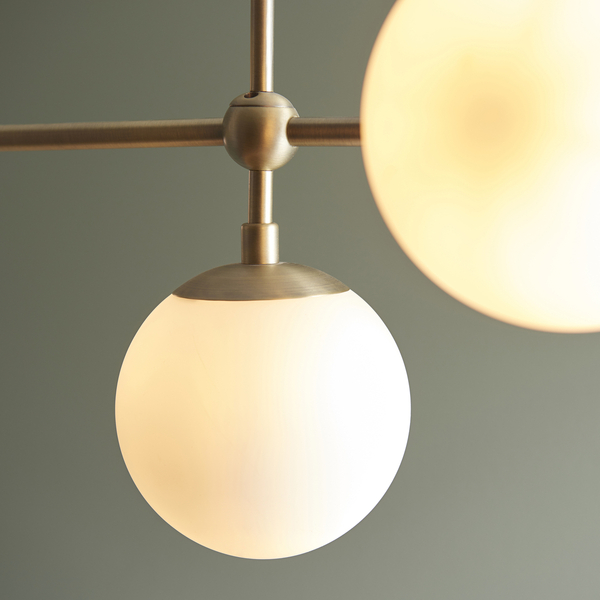 Lampa wisząca L&-191893 Light& art deco kule szklane mosiądz biały
