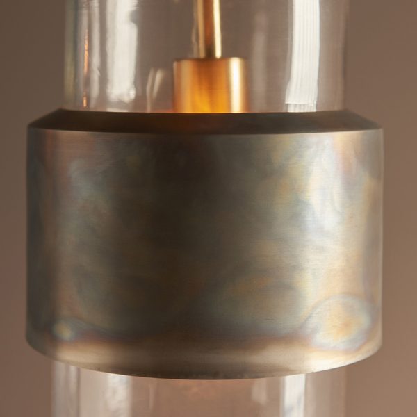 Industrialna lampa wisząca L&-190601 Light& tuba szklana brąz patyna
