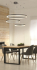 Lampa wisząca Halo AZ5349 120+100+80 LED 180W 3000-6000K pilot ring czarny