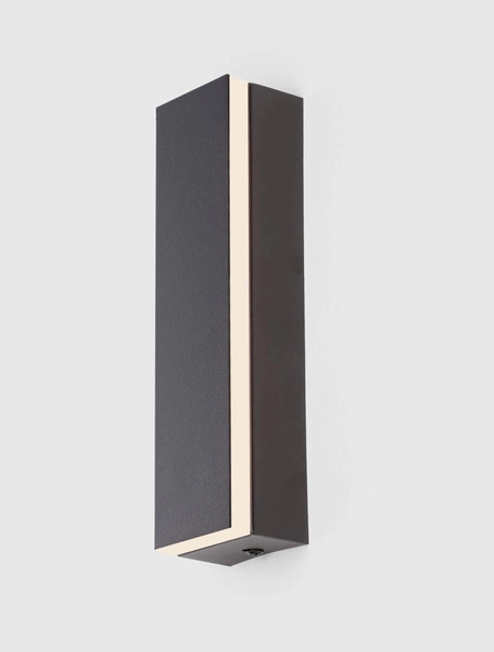 Prostokątna lampa ścienna Cerro do pokoju LED 12W 3000K czarna