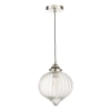 Szklana wisząca lampa Mya MYA0138 do salonu nad stół nikiel
