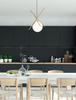 Loftowa LAMPA wisząca XENA P0403 Maxlight metalowa OPRAWA szklana kula zwis mosiądz biały