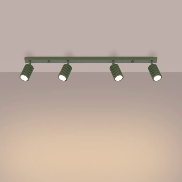 Sufitowa lampa na listwie KARBON SL.1622 tubki oliwkowe