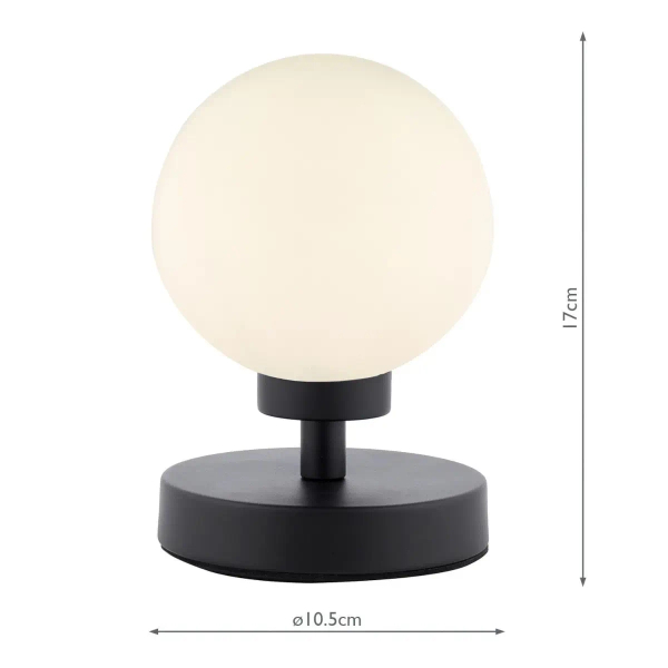 Dotykowa lampa stołowa Esben ESB4122-02 do salonu kula czarna