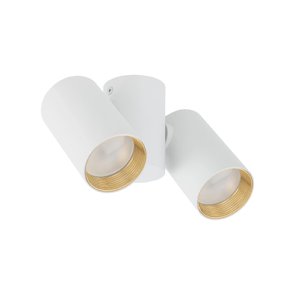 Natynkowa lampa kierunkowa Amis 10975 tubki metalowe białe złote