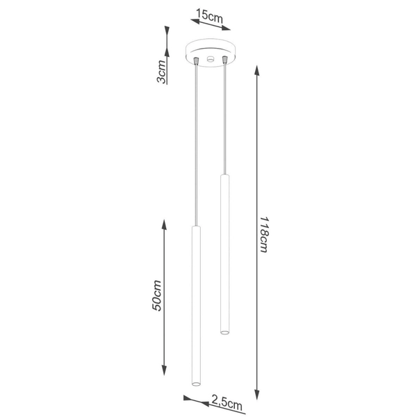 Lampa zwisowa podwójna Pastelo SL.1305 rurki sople złota