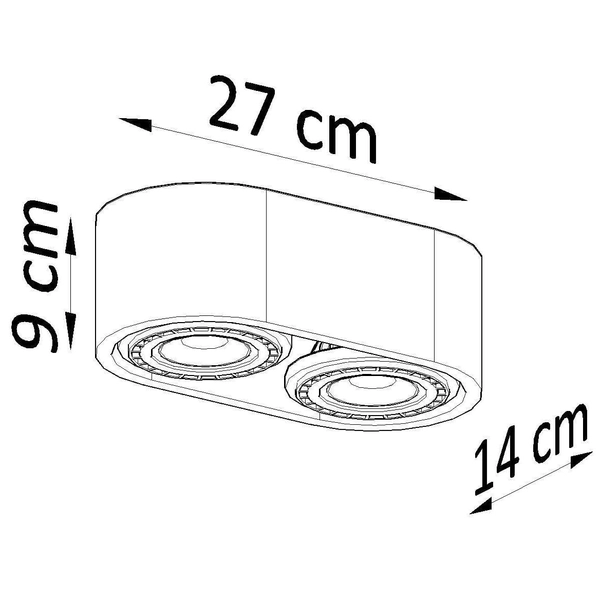 Owalny downligt betonowy SL.0882 szara lampa sufitowa