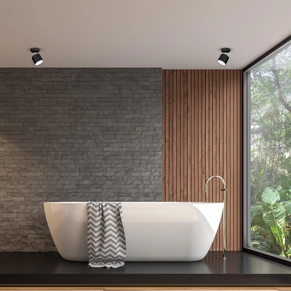 Okrągła lampa sufitowa Dixie kierunkowy spot do holu czarny