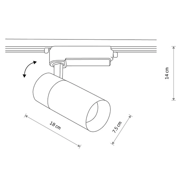 Reflektor punktowy do szyn 1-fazowych Profile Tinos 10375 Nowodvorski LED 30W 3000K biały