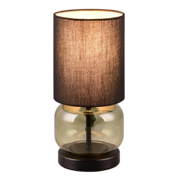 Stojąca lampa stołowa Elio 517800115 na biurko szkło czarna przydymiona