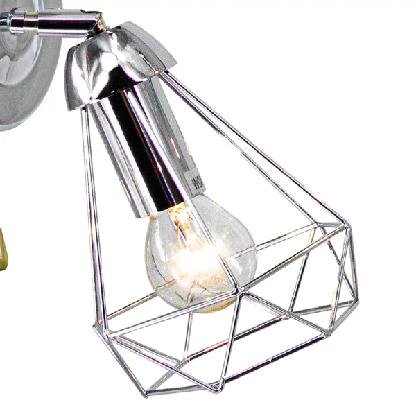 Industrialny kinkiet druciany 8414/1 8C do sypialni chrom