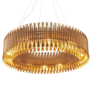 Okrągła lampa wisząca Modular XC107 gold Step do salonu glamour złota