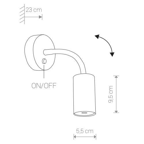 Regulowana LAMPA ścienna EYE FLEX S 9070 Nowodvorski metalowa OPRAWA kinkiet tuba na elastycznym peszlu biała