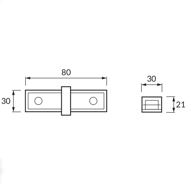 Środkowy ŁĄCZNIK szynoprzewodu I 02515 Ideus do szyny natynkowej 1-fazowej 230V biały