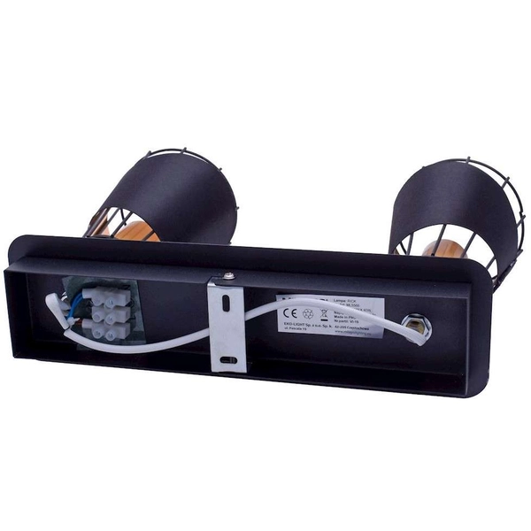 Loftowa LAMPA sufitowa RICK ML5566 Milagro druciana OPRAWA metalowe reflektorki SPOT na listwie czarny złoty