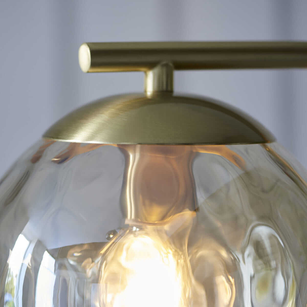 Kulista lampa podłogowa Dimple 98271 Endon szkło złota przezroczysta
