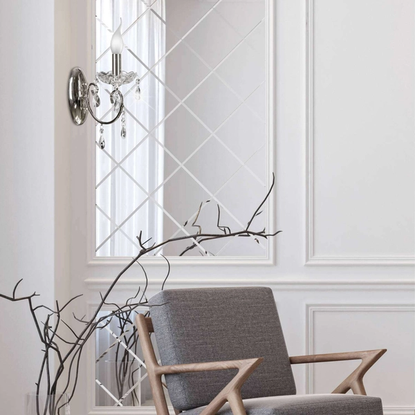 Ścienna lampa AURORA 21-96121 pałacowa z kryształkami glamour chrom