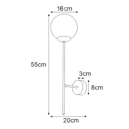 Nowoczesna lampa ścienna Savoy K-4926 czarna sypialniana kula