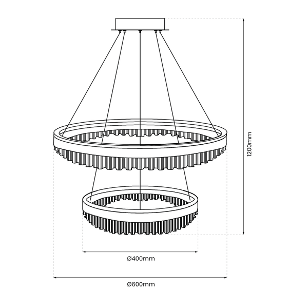 Pierścieniowa lampa wisząca glamour PRECIOSA ML1000 LED 85W 4000K złota