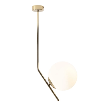 Szklana lampa sufitowa Gallia 1095PL_G30 Aldex okrągła 1-punktowa złota